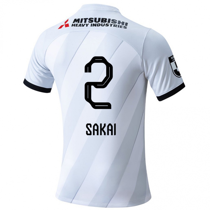 Kinder Fußball Hiroki Sakai #2 Weiß Grau Auswärtstrikot Trikot 2024/25 T-Shirt Luxemburg