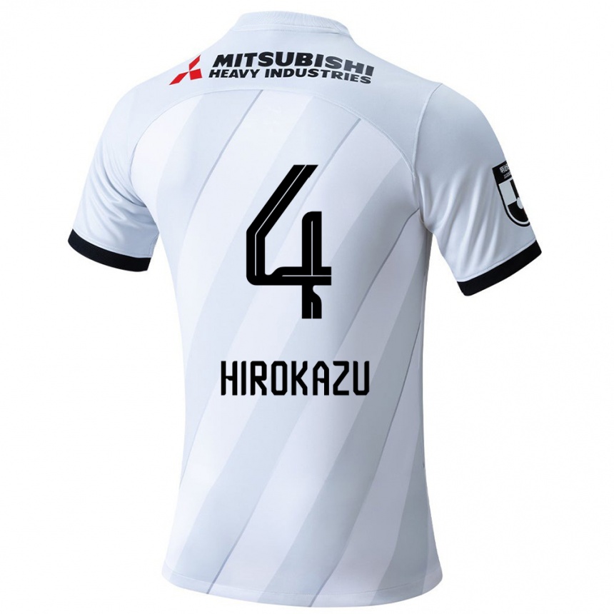 Kinder Fußball Hirokazu Ishihara #4 Weiß Grau Auswärtstrikot Trikot 2024/25 T-Shirt Luxemburg