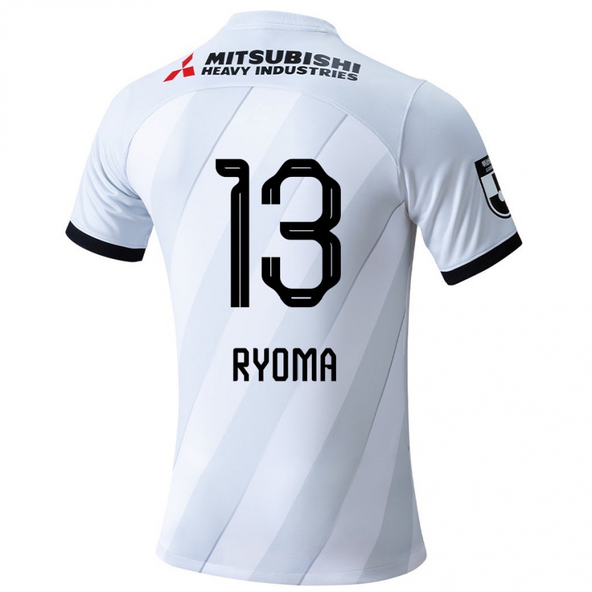 Kinder Fußball Ryoma Watanabe #13 Weiß Grau Auswärtstrikot Trikot 2024/25 T-Shirt Luxemburg