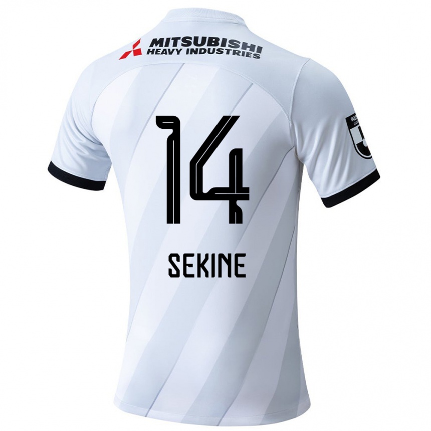 Kinder Fußball Takahiro Sekine #14 Weiß Grau Auswärtstrikot Trikot 2024/25 T-Shirt Luxemburg