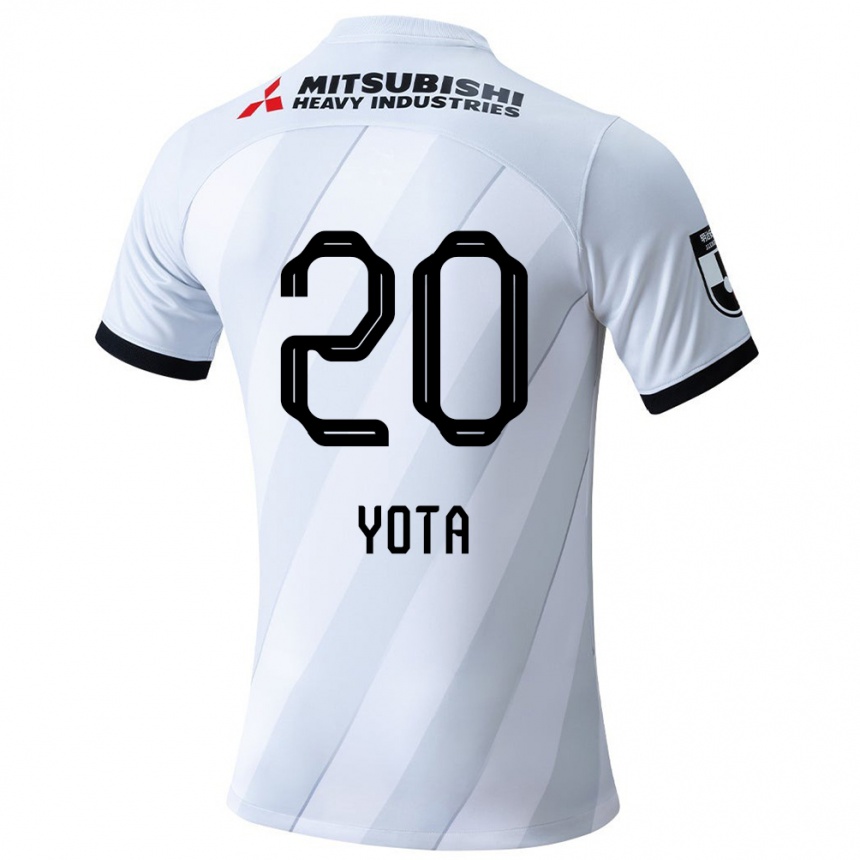 Kinder Fußball Yota Sato #20 Weiß Grau Auswärtstrikot Trikot 2024/25 T-Shirt Luxemburg