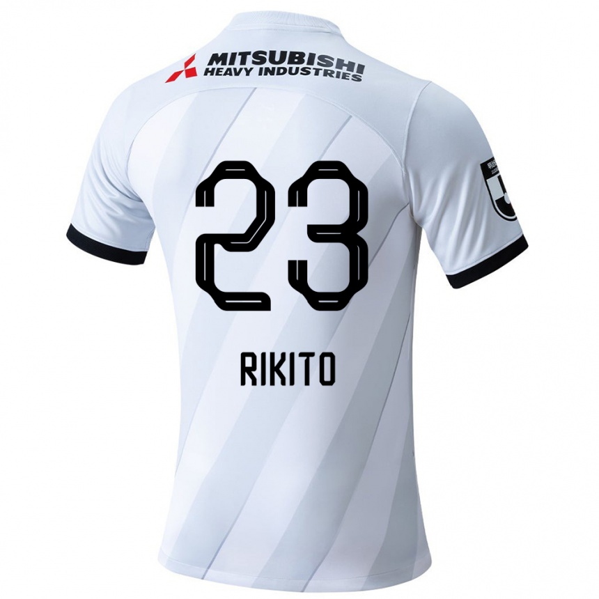 Kinder Fußball Rikito Inoue #23 Weiß Grau Auswärtstrikot Trikot 2024/25 T-Shirt Luxemburg