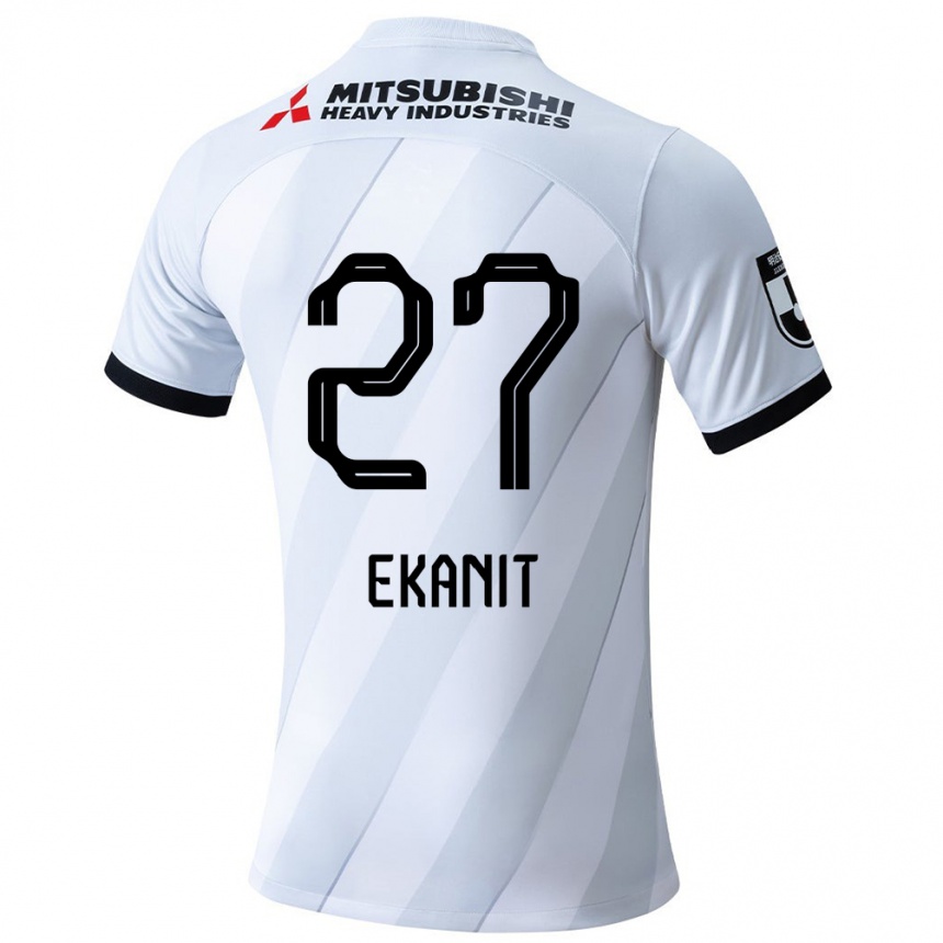 Kinder Fußball Ekanit Panya #27 Weiß Grau Auswärtstrikot Trikot 2024/25 T-Shirt Luxemburg