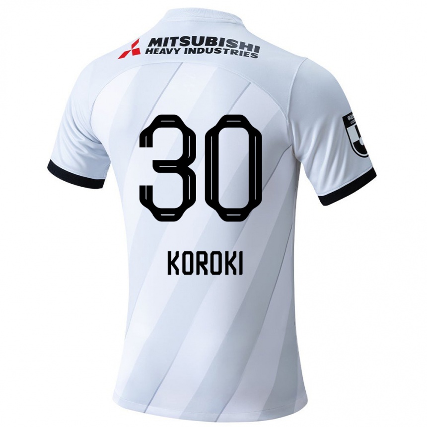 Kinder Fußball Shinzo Koroki #30 Weiß Grau Auswärtstrikot Trikot 2024/25 T-Shirt Luxemburg