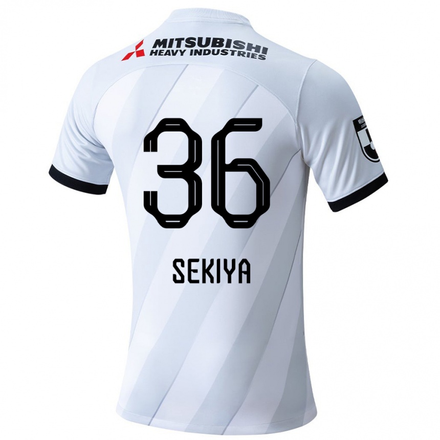 Kinder Fußball Hikaru Sekiya #36 Weiß Grau Auswärtstrikot Trikot 2024/25 T-Shirt Luxemburg