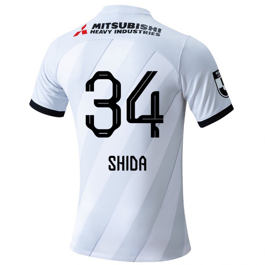 Kinder Fußball Izuho Shida #34 Weiß Grau Auswärtstrikot Trikot 2024/25 T-Shirt Luxemburg