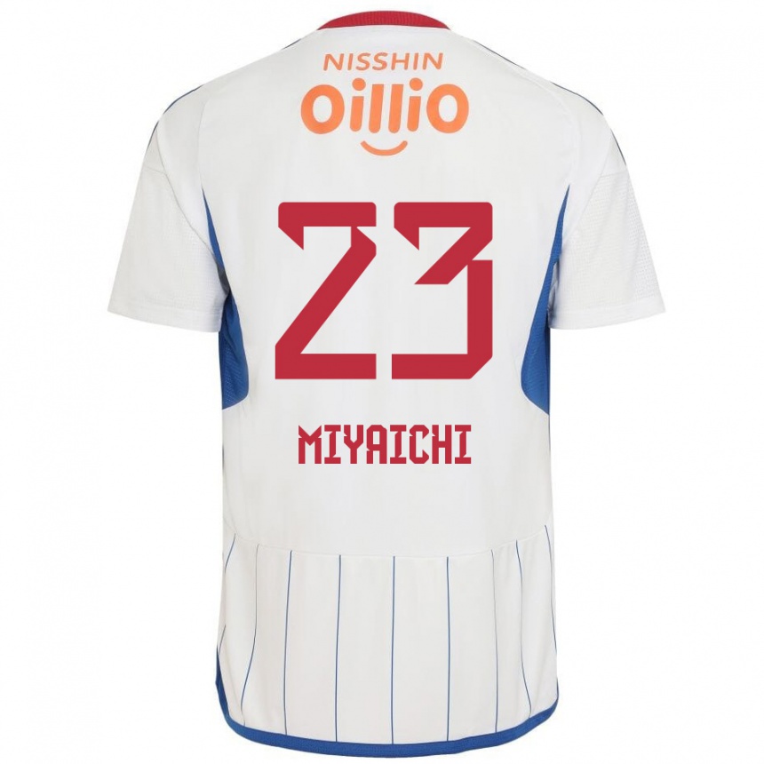 Kinder Fußball Ryo Miyaichi #23 Weiß Blau Rot Auswärtstrikot Trikot 2024/25 T-Shirt Luxemburg