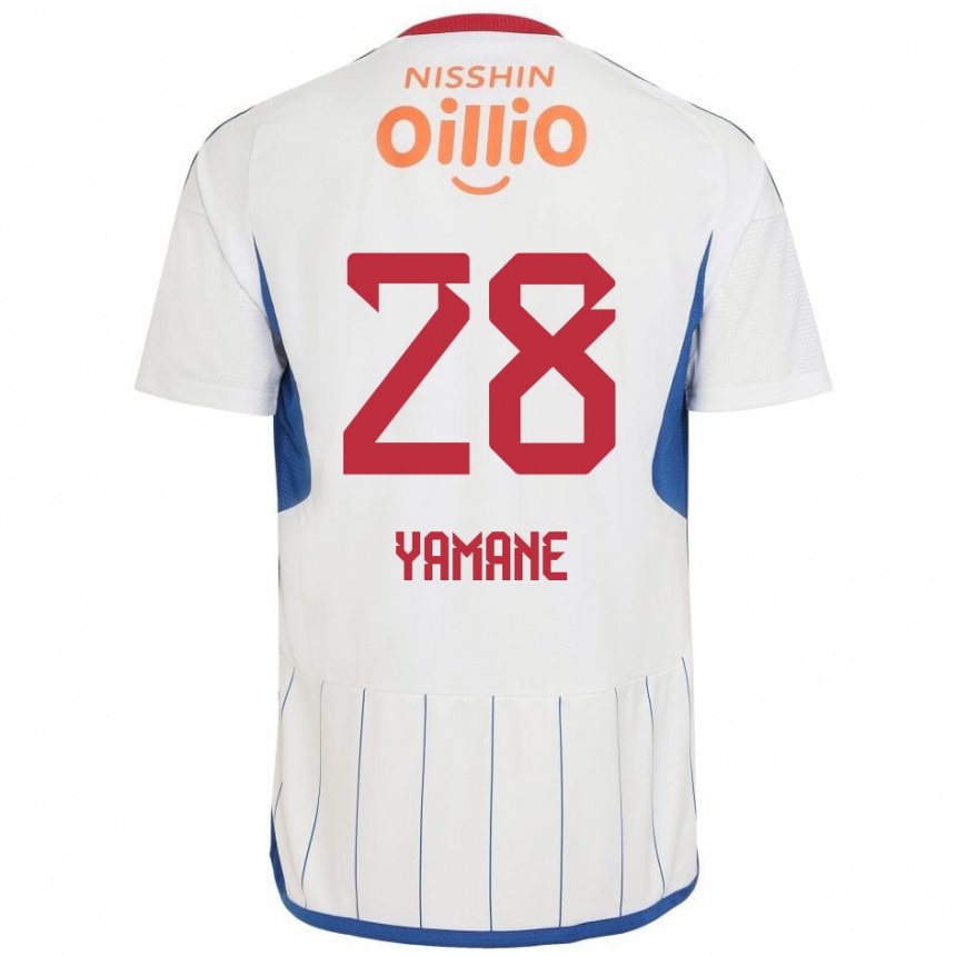 Kinder Fußball Riku Yamane #28 Weiß Blau Rot Auswärtstrikot Trikot 2024/25 T-Shirt Luxemburg