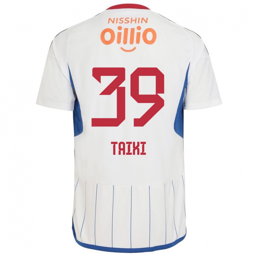 Kinder Fußball Taiki Watanabe #39 Weiß Blau Rot Auswärtstrikot Trikot 2024/25 T-Shirt Luxemburg