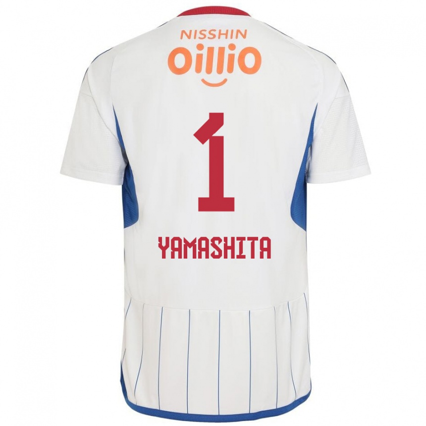 Kinder Fußball Shoma Yamashita #1 Weiß Blau Rot Auswärtstrikot Trikot 2024/25 T-Shirt Luxemburg