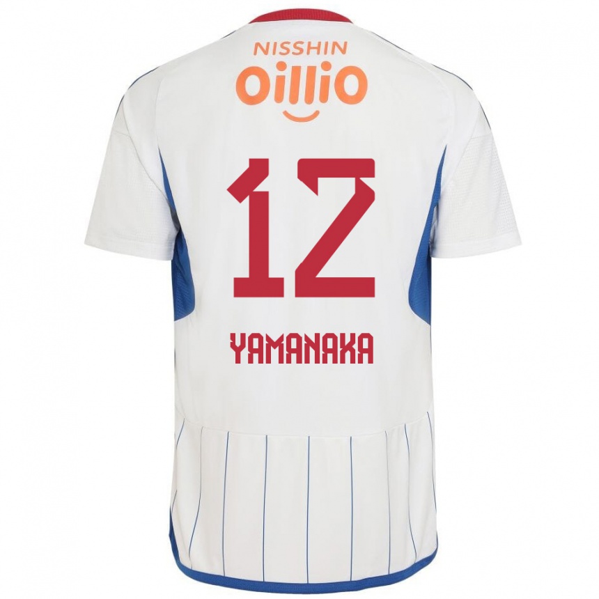 Kinder Fußball Yuki Yamanaka #12 Weiß Blau Rot Auswärtstrikot Trikot 2024/25 T-Shirt Luxemburg