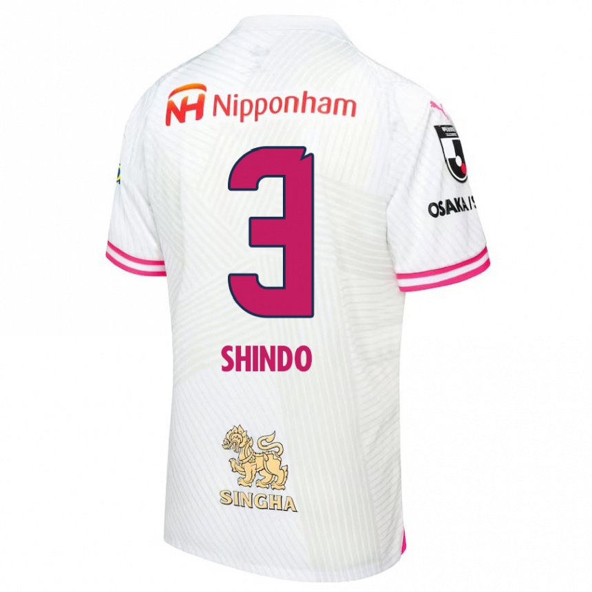 Kinder Fußball Ryosuke Shindo #3 Weiß Rosa Auswärtstrikot Trikot 2024/25 T-Shirt Luxemburg