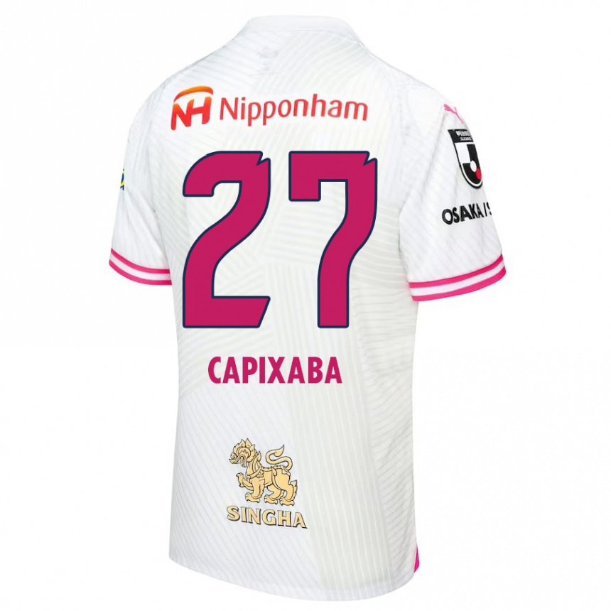 Kinder Fußball Capixaba #27 Weiß Rosa Auswärtstrikot Trikot 2024/25 T-Shirt Luxemburg