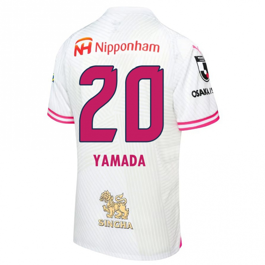 Kinder Fußball Kotaro Yamada #20 Weiß Rosa Auswärtstrikot Trikot 2024/25 T-Shirt Luxemburg