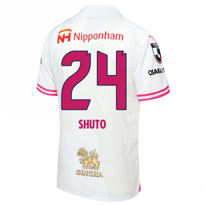 Kinder Fußball Nozomi Shuto #24 Weiß Rosa Auswärtstrikot Trikot 2024/25 T-Shirt Luxemburg