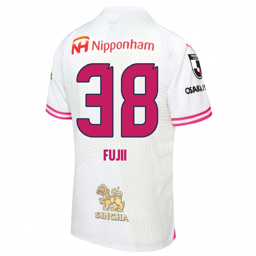 Kinder Fußball Ryuya Fujii #38 Weiß Rosa Auswärtstrikot Trikot 2024/25 T-Shirt Luxemburg