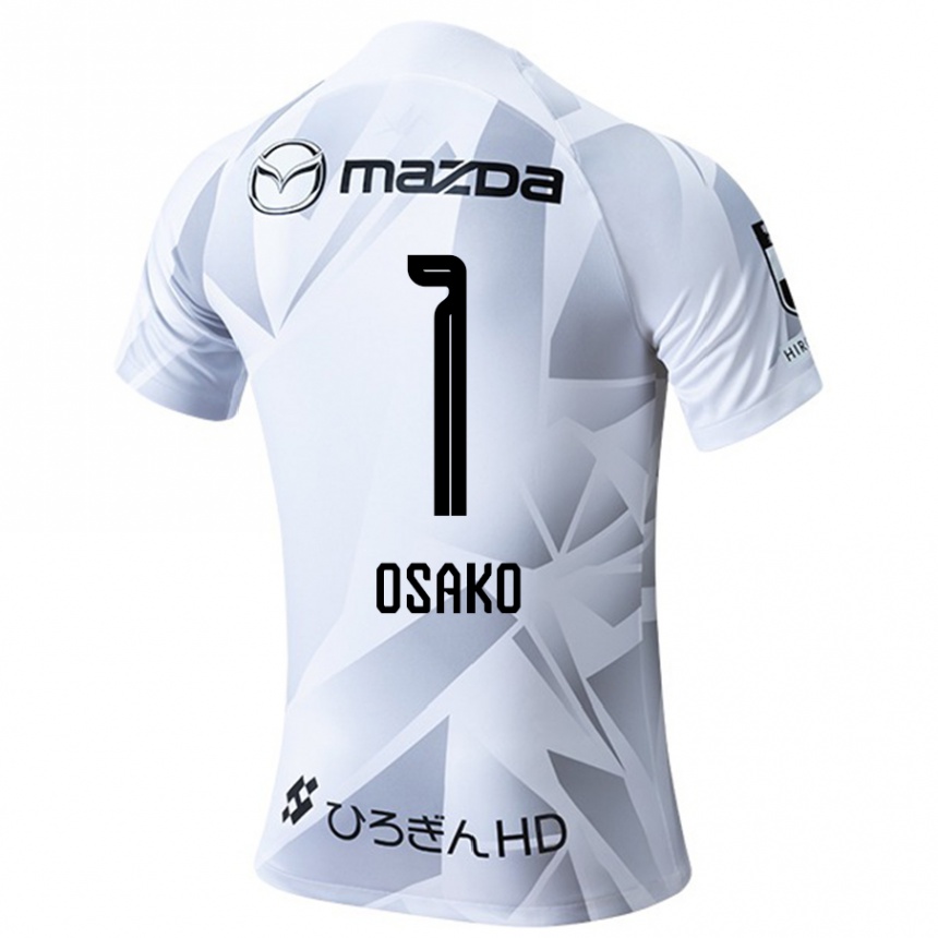 Kinder Fußball Keisuke Osako #1 Weiß Grau Schwarz Auswärtstrikot Trikot 2024/25 T-Shirt Luxemburg