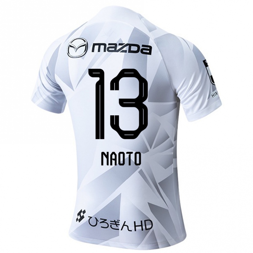 Kinder Fußball Naoto Arai #13 Weiß Grau Schwarz Auswärtstrikot Trikot 2024/25 T-Shirt Luxemburg