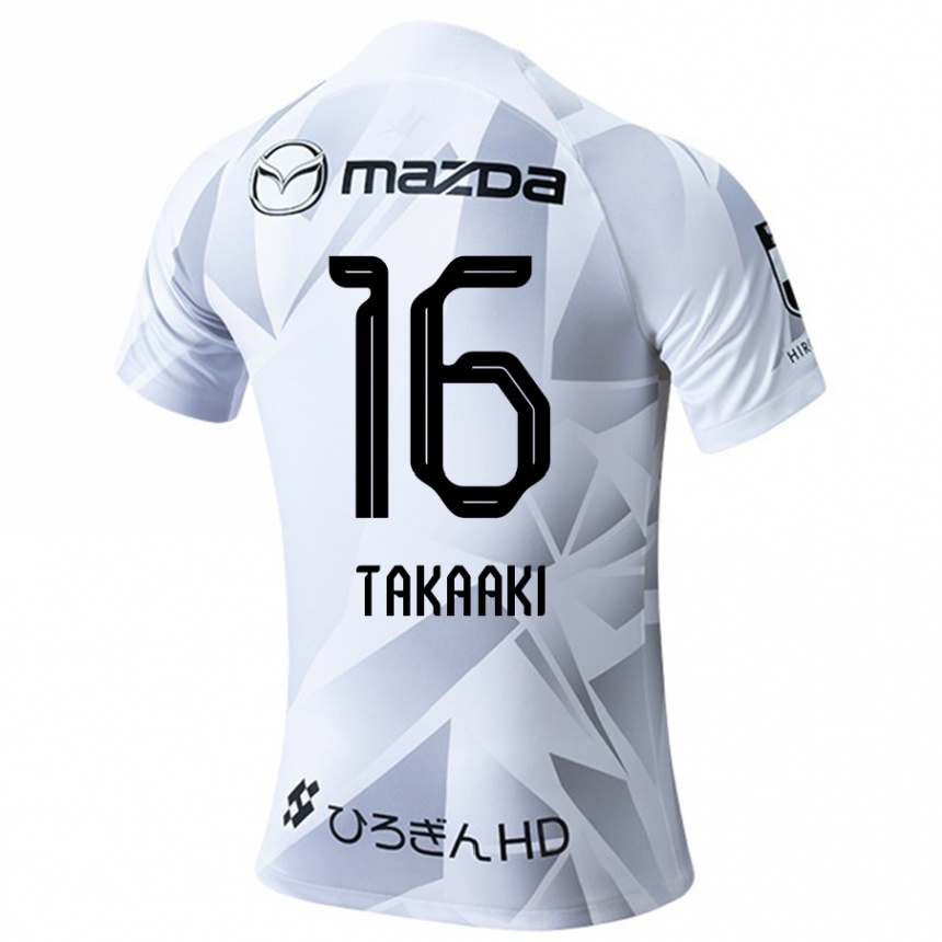 Kinder Fußball Takaaki Shichi #16 Weiß Grau Schwarz Auswärtstrikot Trikot 2024/25 T-Shirt Luxemburg