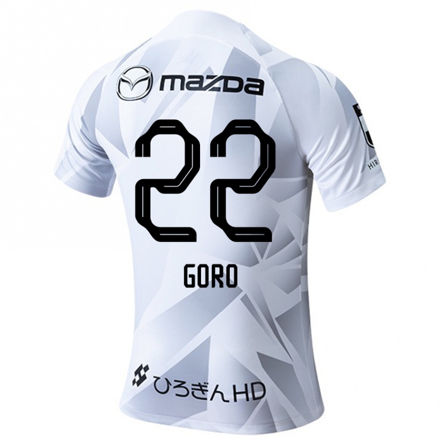 Kinder Fußball Goro Kawanami #22 Weiß Grau Schwarz Auswärtstrikot Trikot 2024/25 T-Shirt Luxemburg