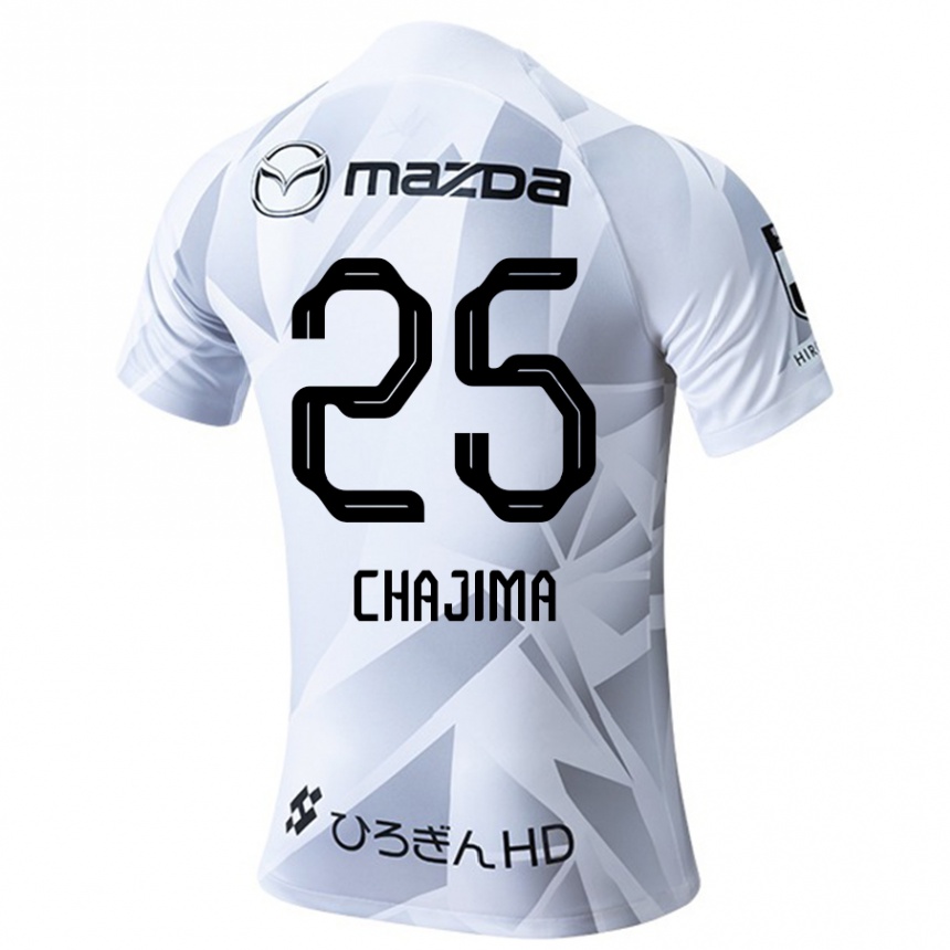 Kinder Fußball Yusuke Chajima #25 Weiß Grau Schwarz Auswärtstrikot Trikot 2024/25 T-Shirt Luxemburg