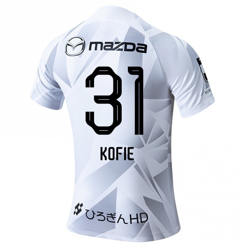 Kinder Fußball Shota Kofie #31 Weiß Grau Schwarz Auswärtstrikot Trikot 2024/25 T-Shirt Luxemburg