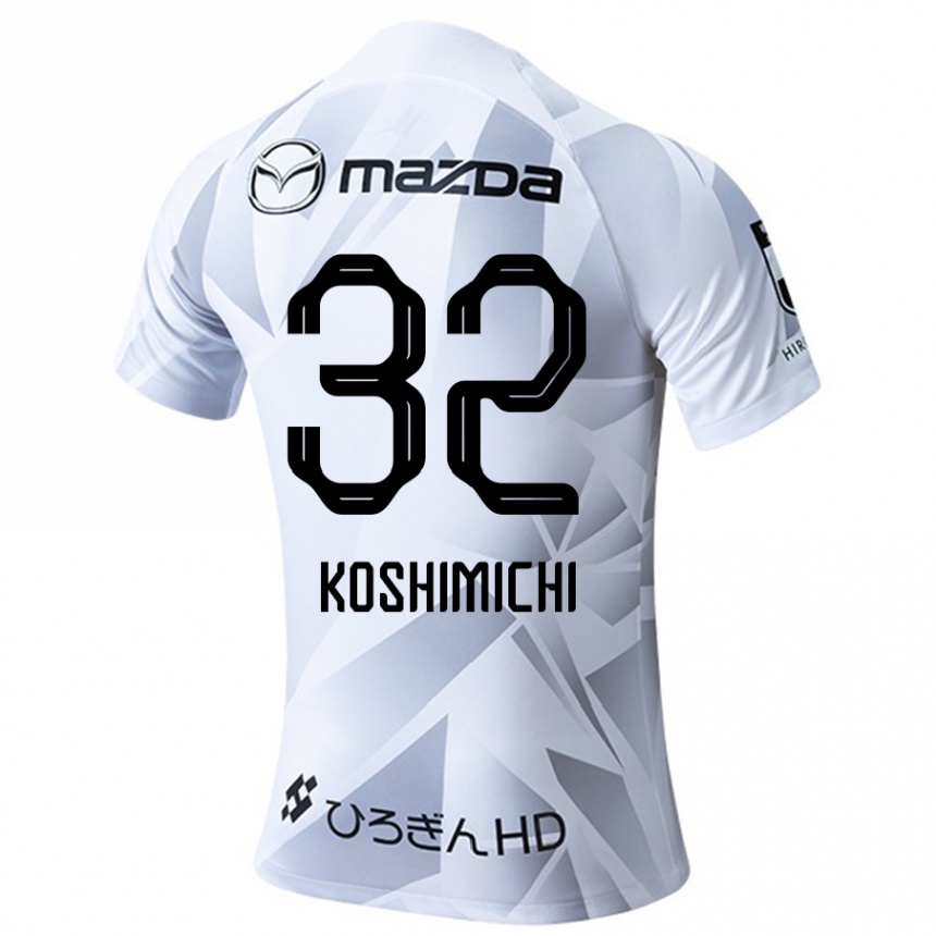 Kinder Fußball Sota Koshimichi #32 Weiß Grau Schwarz Auswärtstrikot Trikot 2024/25 T-Shirt Luxemburg