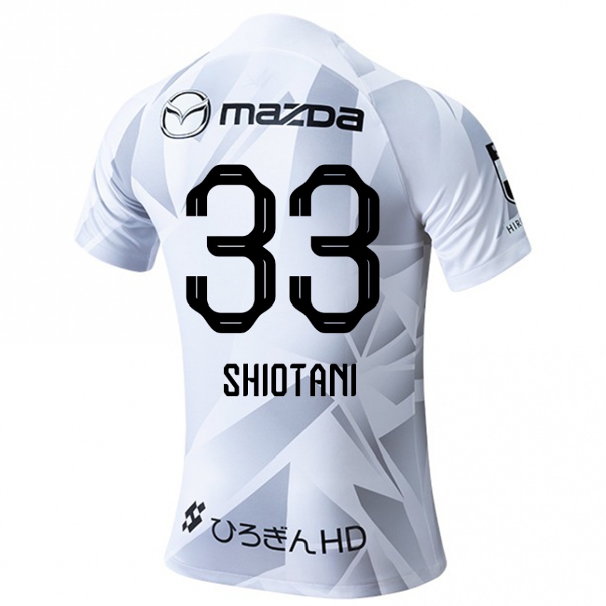 Kinder Fußball Tsukasa Shiotani #33 Weiß Grau Schwarz Auswärtstrikot Trikot 2024/25 T-Shirt Luxemburg