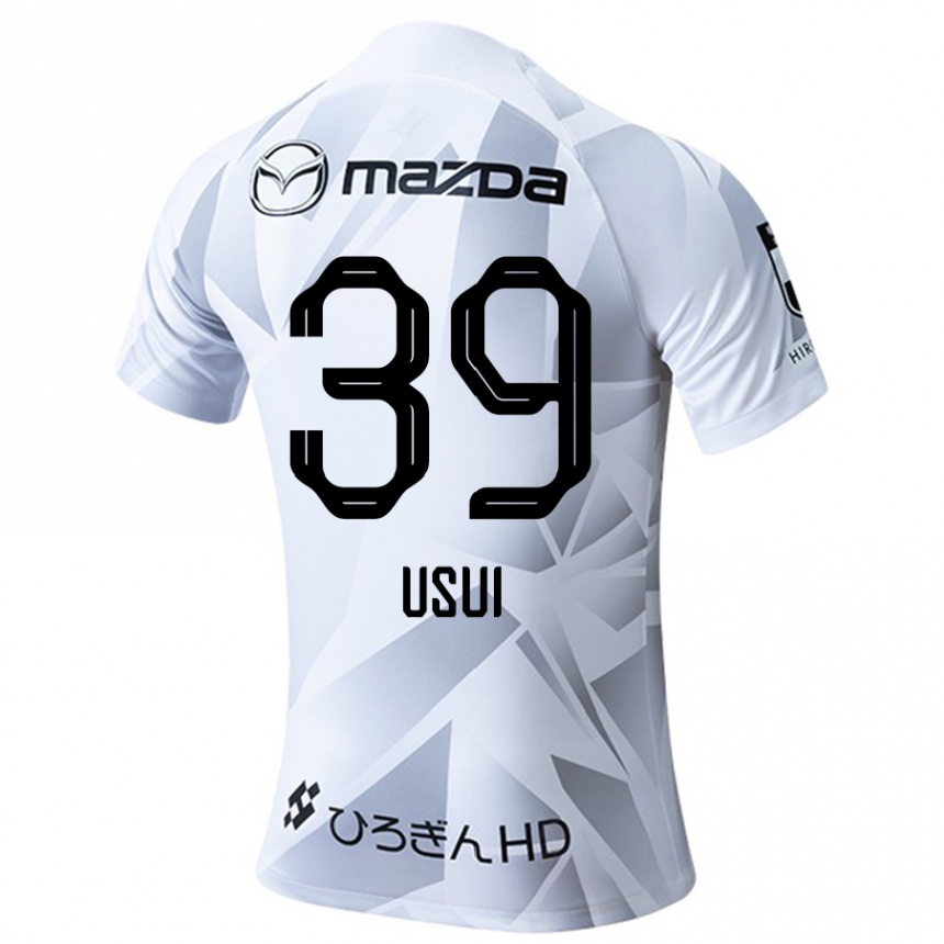 Kinder Fußball Haruto Usui #39 Weiß Grau Schwarz Auswärtstrikot Trikot 2024/25 T-Shirt Luxemburg