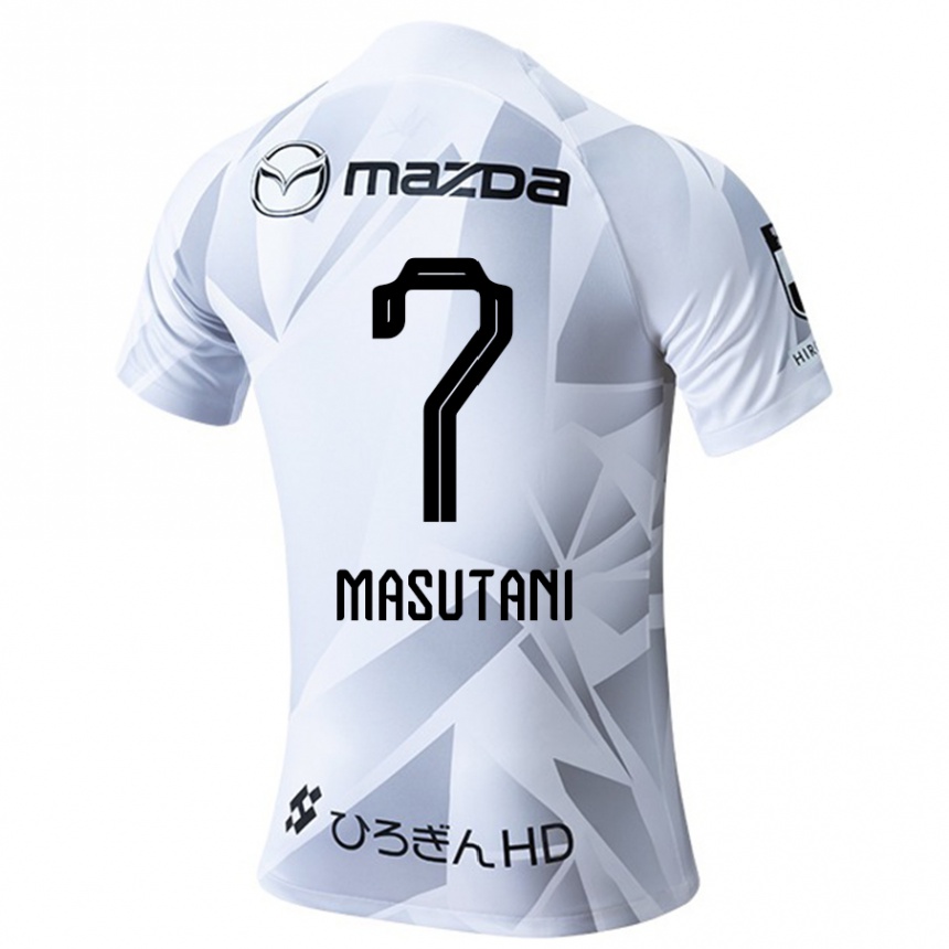 Kinder Fußball Ayuki Masutani #7 Weiß Grau Schwarz Auswärtstrikot Trikot 2024/25 T-Shirt Luxemburg