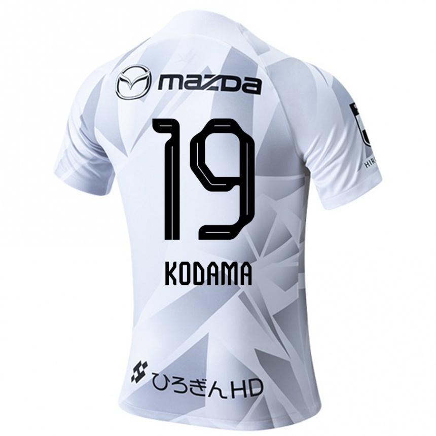 Kinder Fußball Tsukasa Kodama #19 Weiß Grau Schwarz Auswärtstrikot Trikot 2024/25 T-Shirt Luxemburg