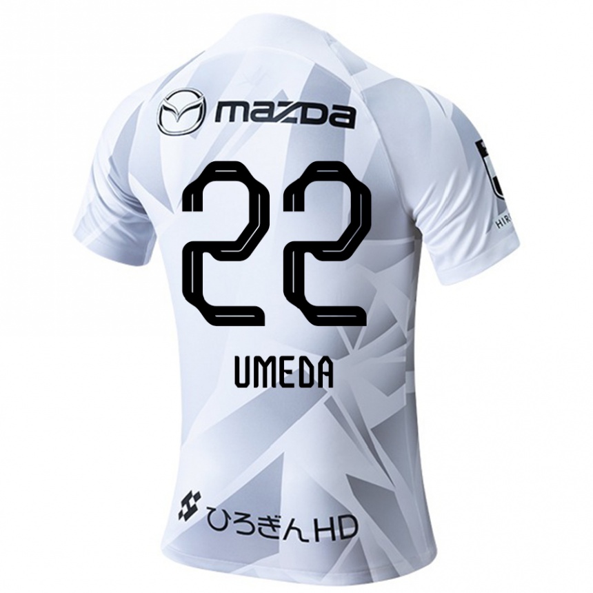 Kinder Fußball Taiga Umeda #22 Weiß Grau Schwarz Auswärtstrikot Trikot 2024/25 T-Shirt Luxemburg