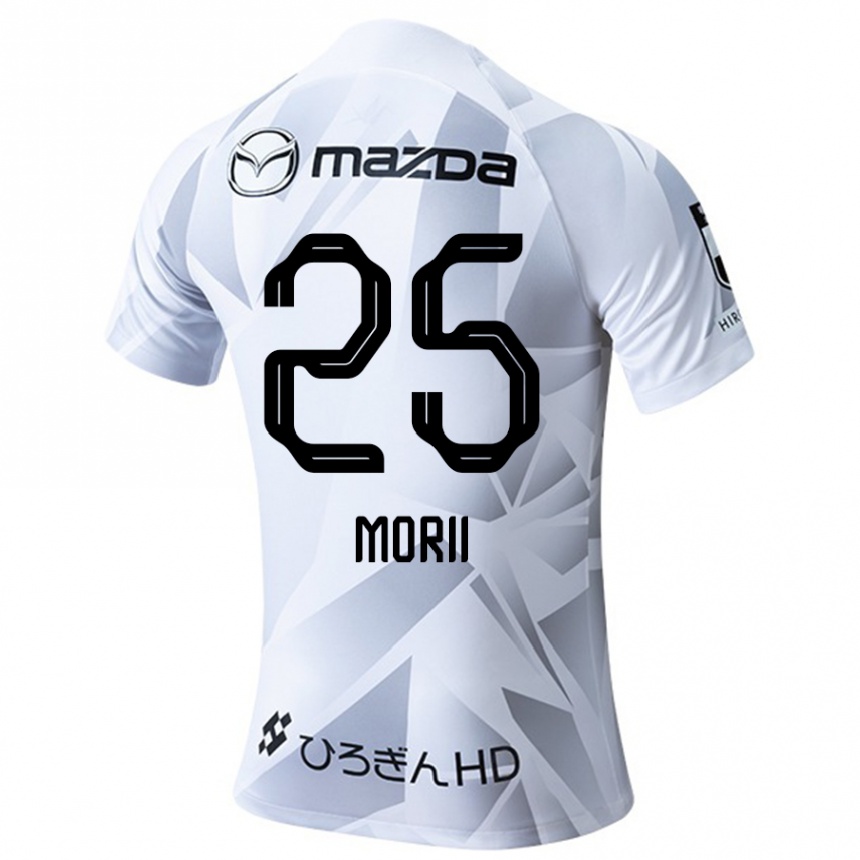 Kinder Fußball Leedo Morii #25 Weiß Grau Schwarz Auswärtstrikot Trikot 2024/25 T-Shirt Luxemburg