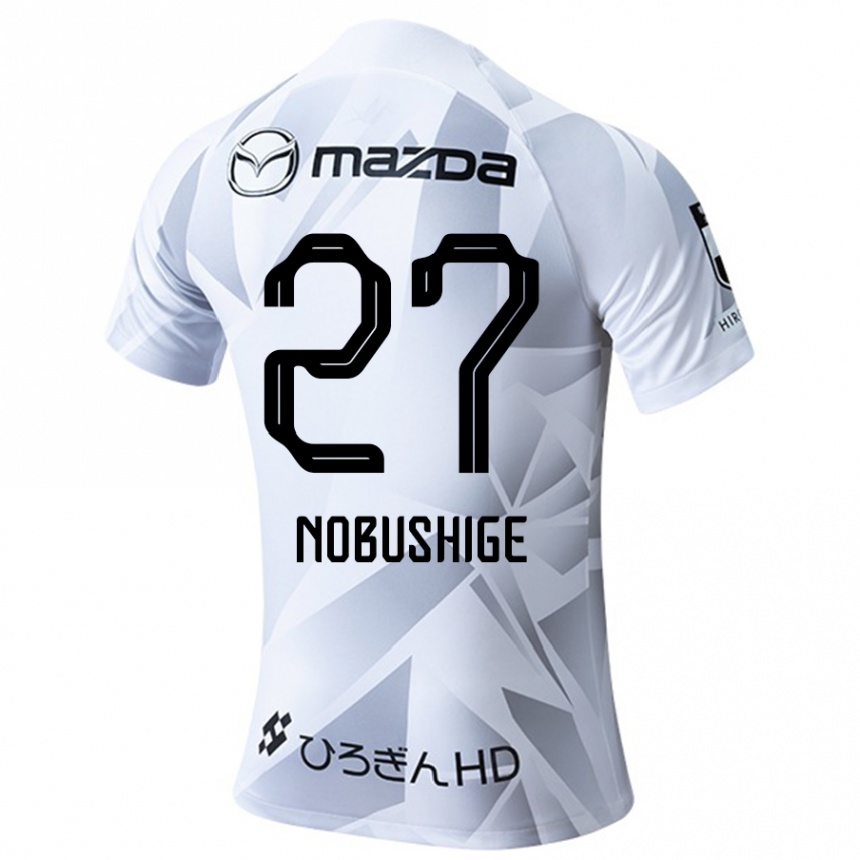 Kinder Fußball Ryojiro Nobushige #27 Weiß Grau Schwarz Auswärtstrikot Trikot 2024/25 T-Shirt Luxemburg