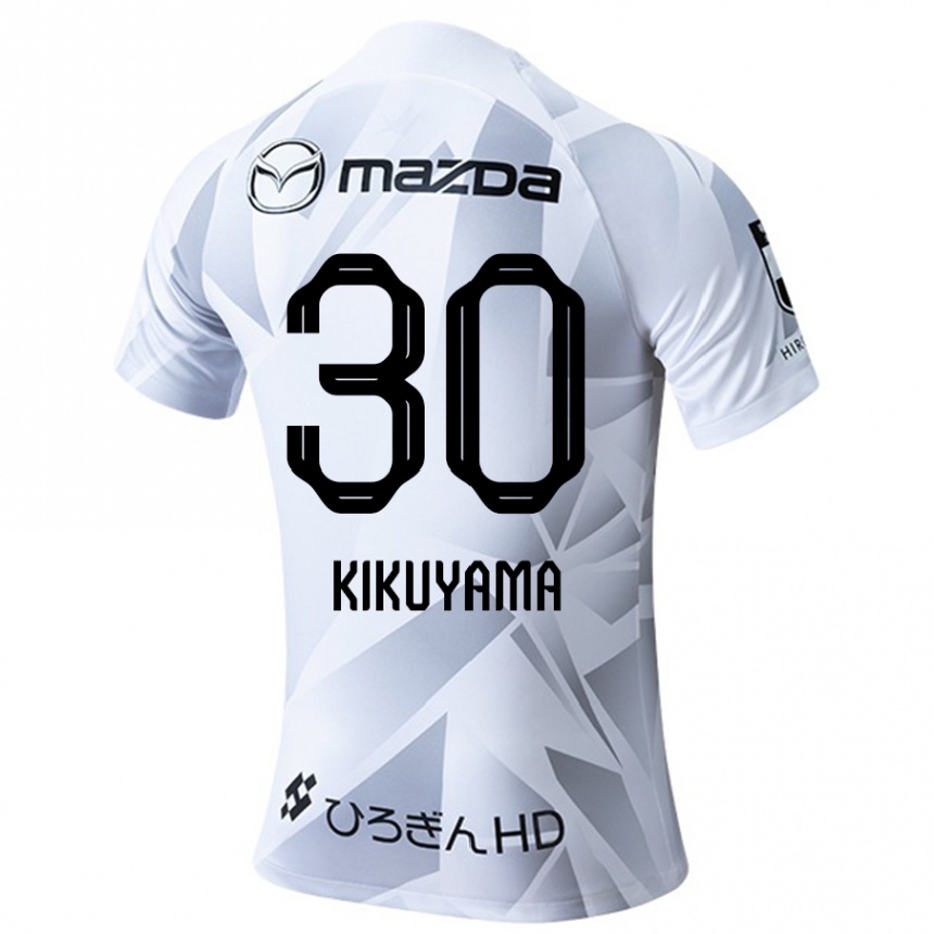 Kinder Fußball Rio Kikuyama #30 Weiß Grau Schwarz Auswärtstrikot Trikot 2024/25 T-Shirt Luxemburg