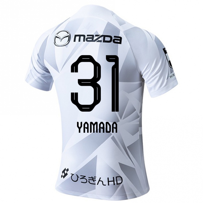 Kinder Fußball Manato Yamada #31 Weiß Grau Schwarz Auswärtstrikot Trikot 2024/25 T-Shirt Luxemburg