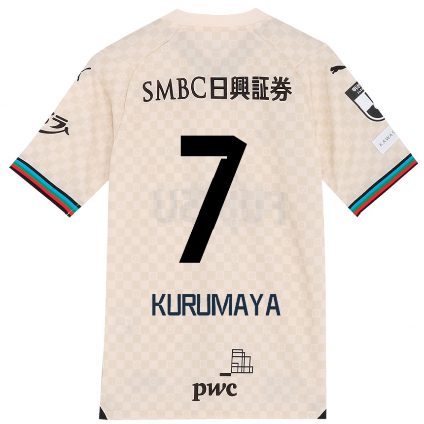 Kinder Fußball Shintaro Kurumaya #7 Weiß Grau Auswärtstrikot Trikot 2024/25 T-Shirt Luxemburg