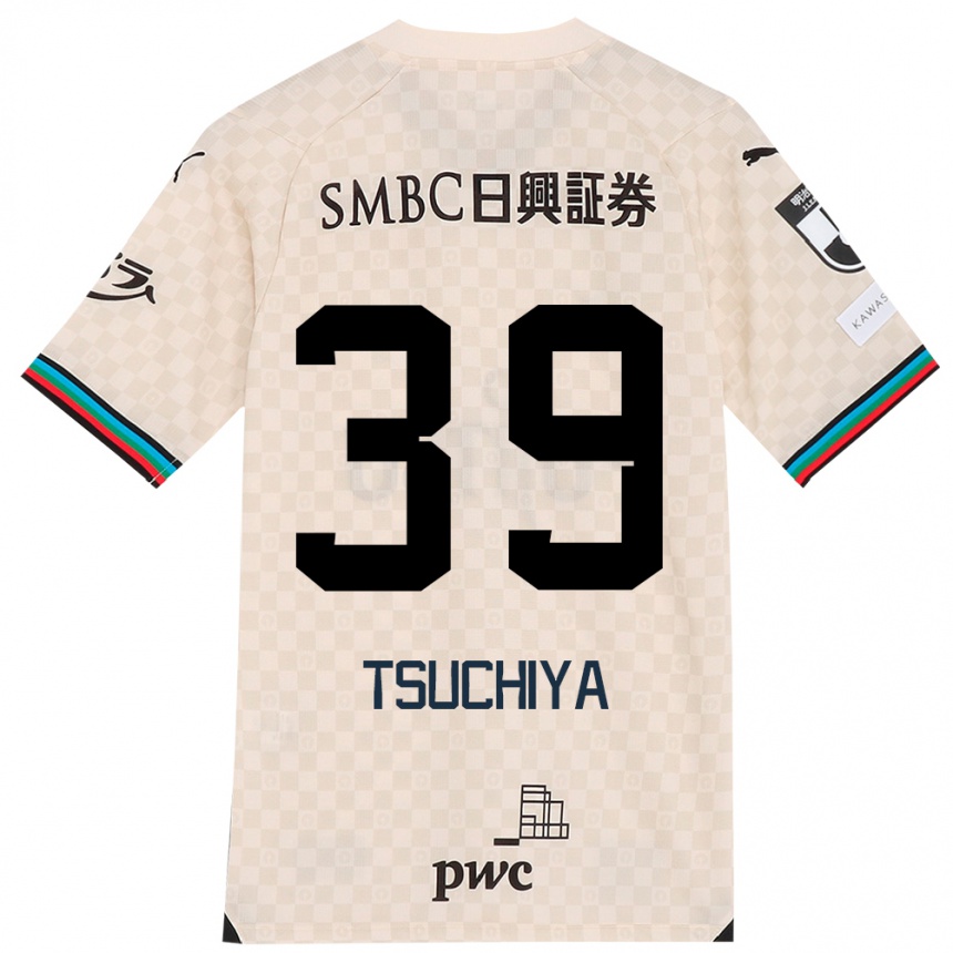 Kinder Fußball Kaito Tsuchiya #39 Weiß Grau Auswärtstrikot Trikot 2024/25 T-Shirt Luxemburg