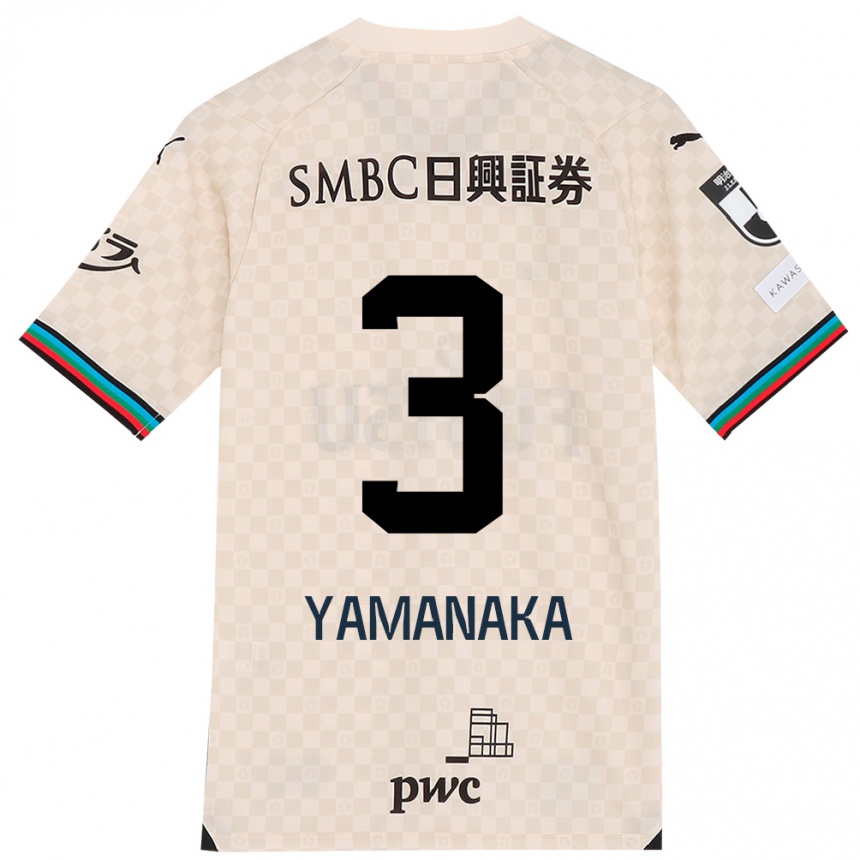 Kinder Fußball Daiki Yamanaka #3 Weiß Grau Auswärtstrikot Trikot 2024/25 T-Shirt Luxemburg