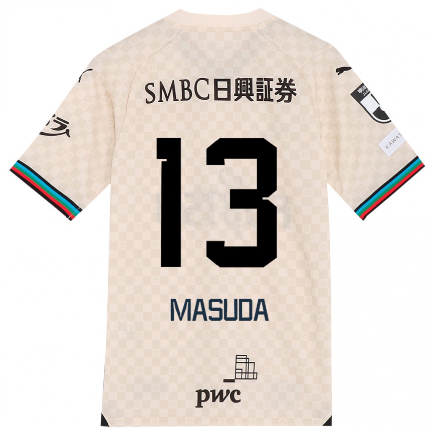 Kinder Fußball Hinata Masuda #13 Weiß Grau Auswärtstrikot Trikot 2024/25 T-Shirt Luxemburg