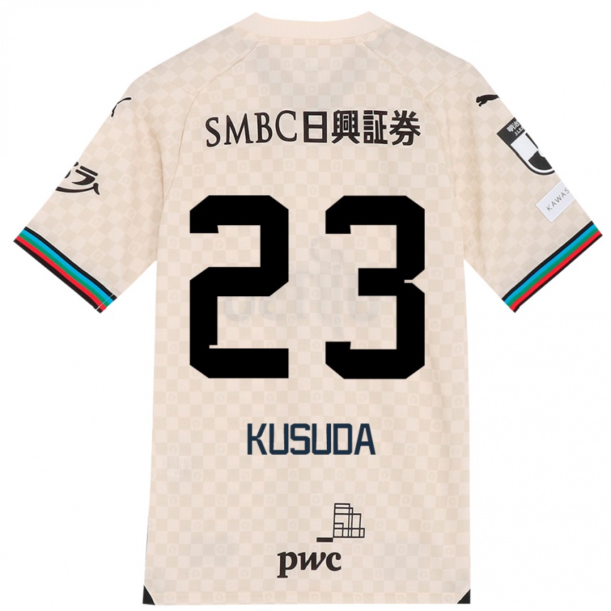 Kinder Fußball Haruki Kusuda #23 Weiß Grau Auswärtstrikot Trikot 2024/25 T-Shirt Luxemburg