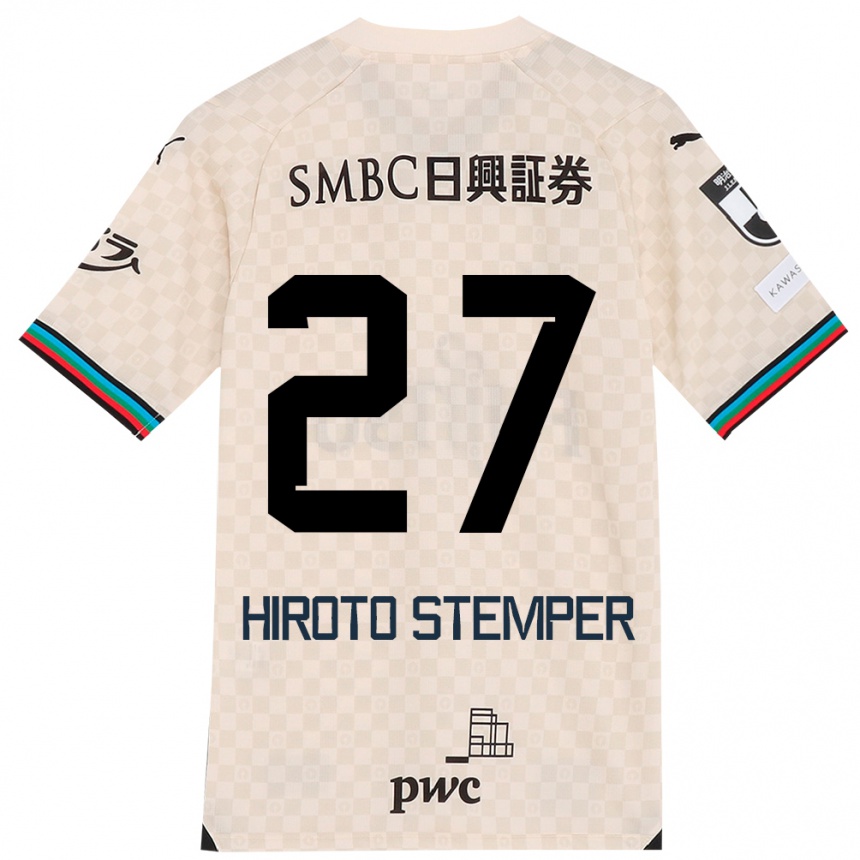 Kinder Fußball Luka Hiroto Stemper #27 Weiß Grau Auswärtstrikot Trikot 2024/25 T-Shirt Luxemburg