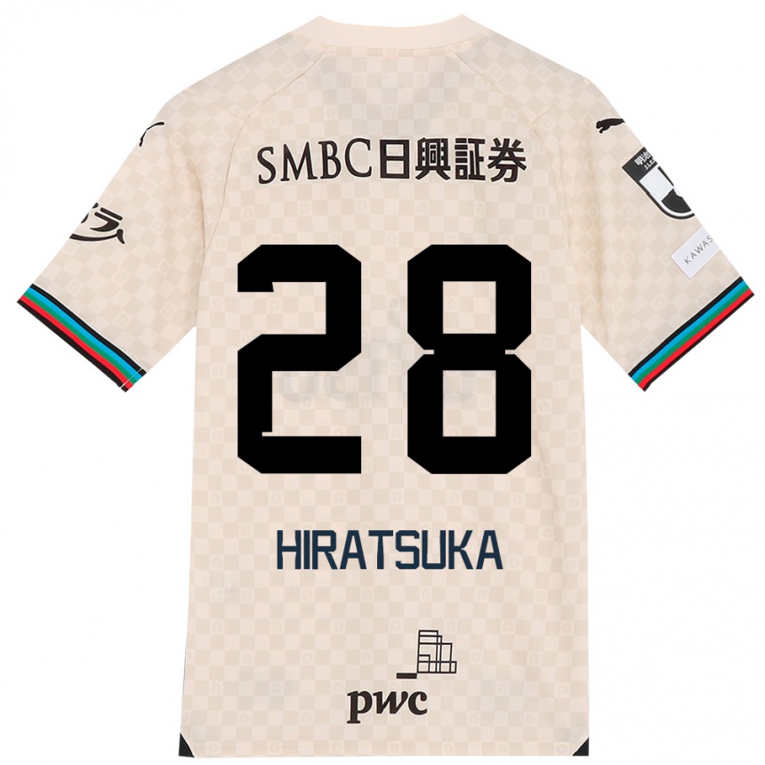 Kinder Fußball Hayato Hiratsuka #28 Weiß Grau Auswärtstrikot Trikot 2024/25 T-Shirt Luxemburg