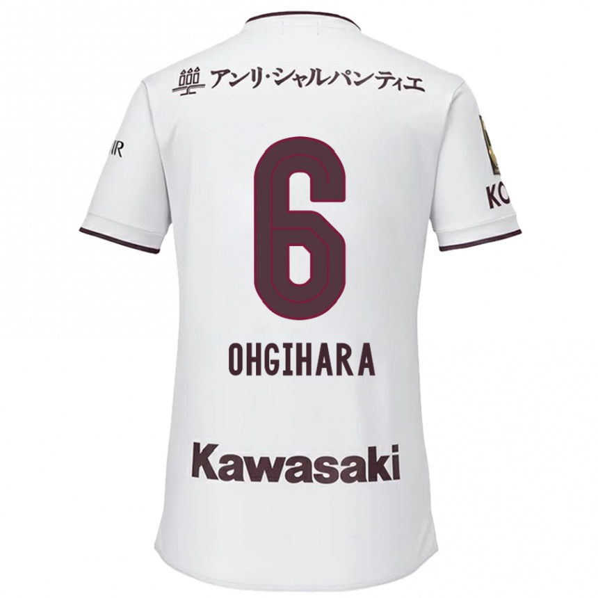 Kinder Fußball Takahiro Ogihara #6 Weiß Rot Auswärtstrikot Trikot 2024/25 T-Shirt Luxemburg