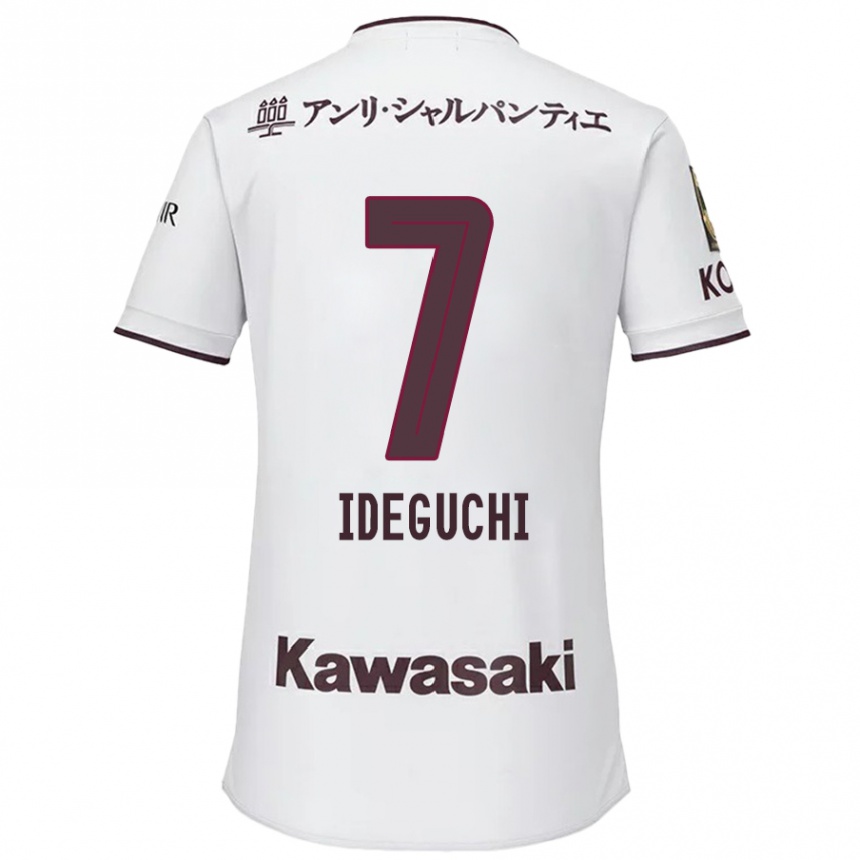 Kinder Fußball Yosuke Ideguchi #7 Weiß Rot Auswärtstrikot Trikot 2024/25 T-Shirt Luxemburg