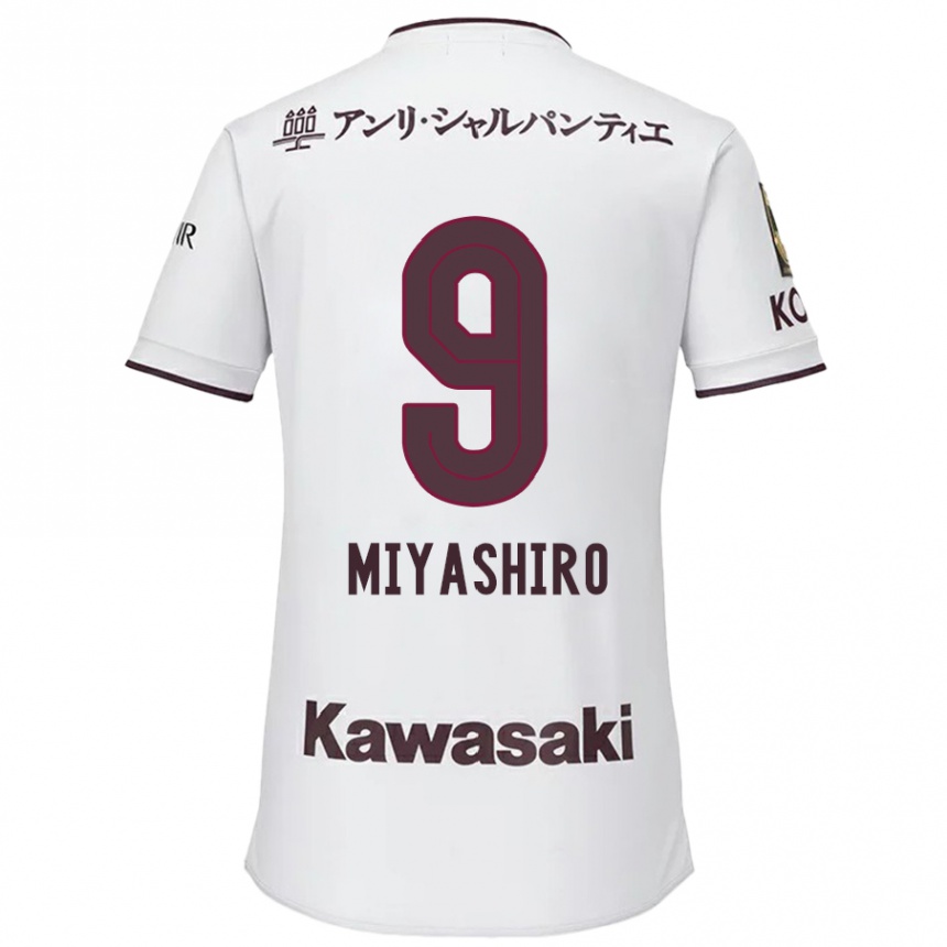 Kinder Fußball Taisei Miyashiro #9 Weiß Rot Auswärtstrikot Trikot 2024/25 T-Shirt Luxemburg