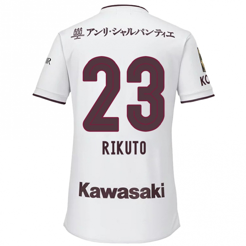 Kinder Fußball Rikuto Hirose #23 Weiß Rot Auswärtstrikot Trikot 2024/25 T-Shirt Luxemburg