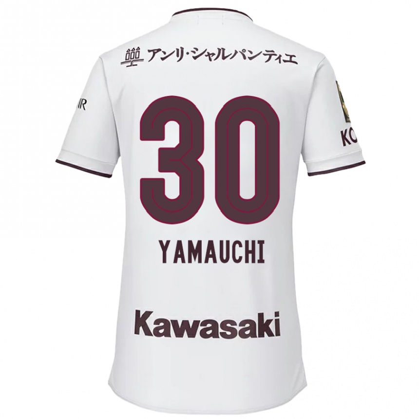 Kinder Fußball Kakeru Yamauchi #30 Weiß Rot Auswärtstrikot Trikot 2024/25 T-Shirt Luxemburg