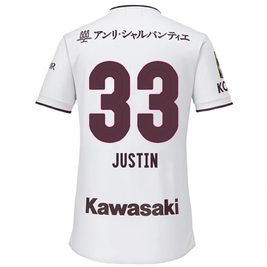 Kinder Fußball Justin Homma #33 Weiß Rot Auswärtstrikot Trikot 2024/25 T-Shirt Luxemburg