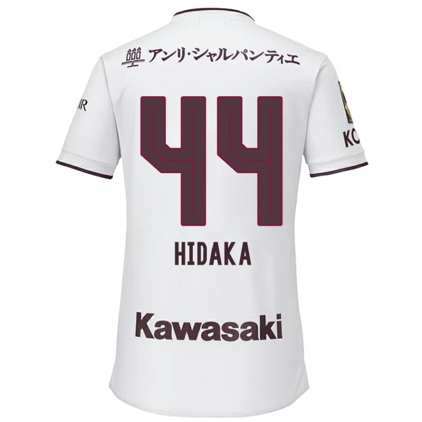 Kinder Fußball Mitsuki Hidaka #44 Weiß Rot Auswärtstrikot Trikot 2024/25 T-Shirt Luxemburg